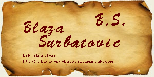 Blaža Šurbatović vizit kartica
